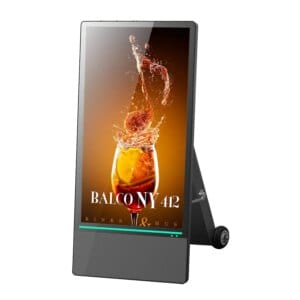 Factory 43 Inch Outdoor Portable Battery Powered Kiosk Removable LCD Advertising Digital Signage Display Screen for Restaurant