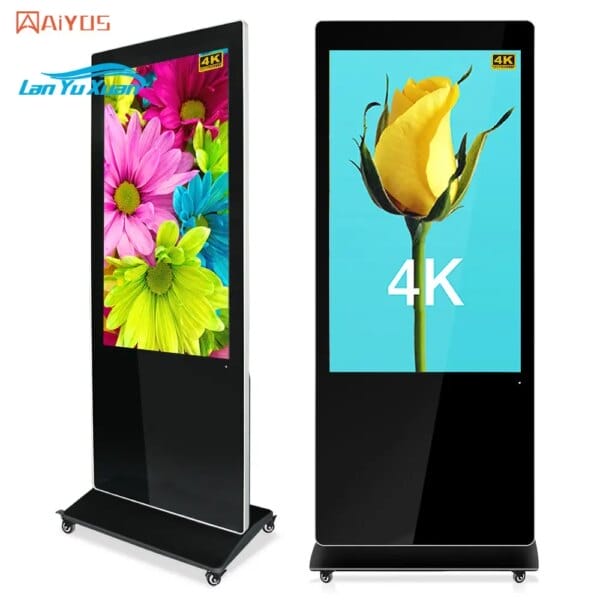 55 Inch Indoor Monitor Digital Signage Display LCD Screen Advertising CMS Software Totem Android Touch Screen Kiosk