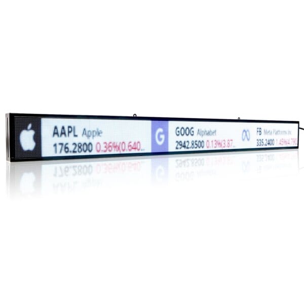 P4 Full Color LED Ticker Displays for Stocks, Sports, News, RGB Digital Signage, Financial Updates, and Precious Metals