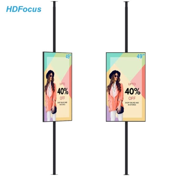 49 Inch 4K Hanging Advertising Lcd Display Ultra-Thin Window Facing Display High Brightness Digital Signage Window Displays