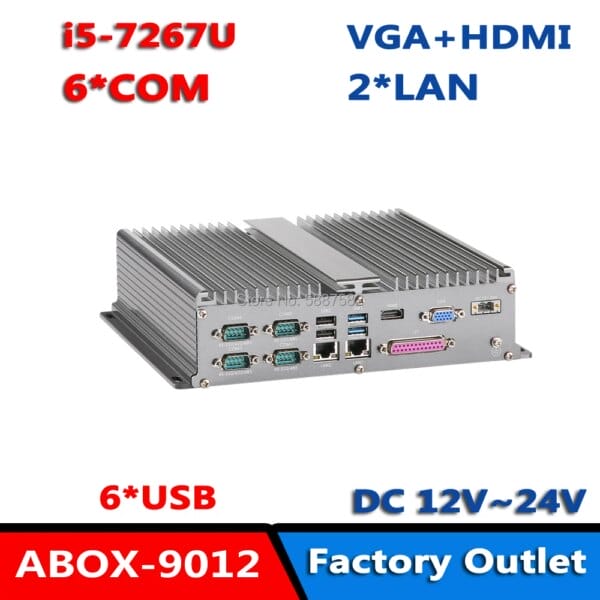 7th Gen Intel Core i5-7267U 2 Gigabit NICs Fanless PC Ultra Compact Size Digital Signage System 6*com