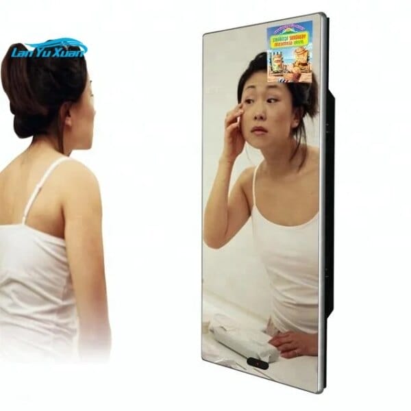 32 Inch Vertical Wall Mount Magic Mirror Fitness Digital Signage Lcd Advertising Display