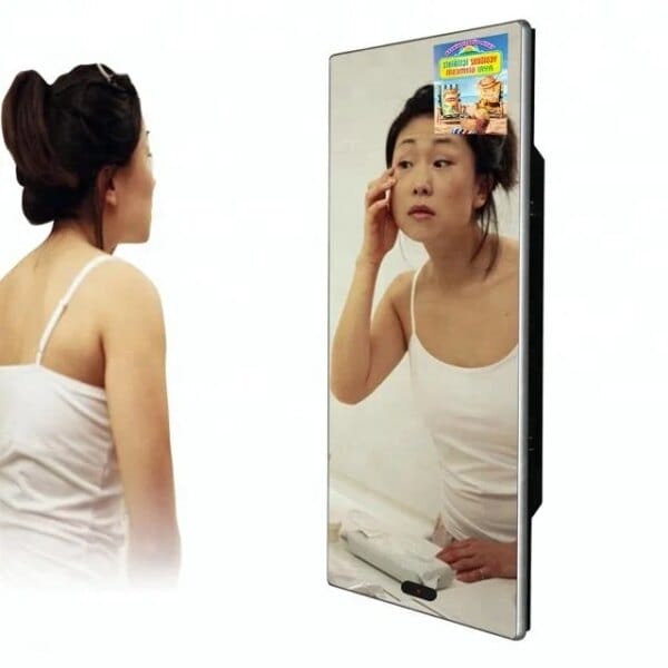 32 Inch Vertical Wall Mount Magic Mirror Fitness Digital Signage Lcd Advertising Display