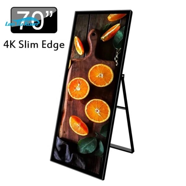 70" 75 inch Full Screen Vertical Kiosk Digital Signage and Display Floor Standing Indoor Advertising Screen OSK