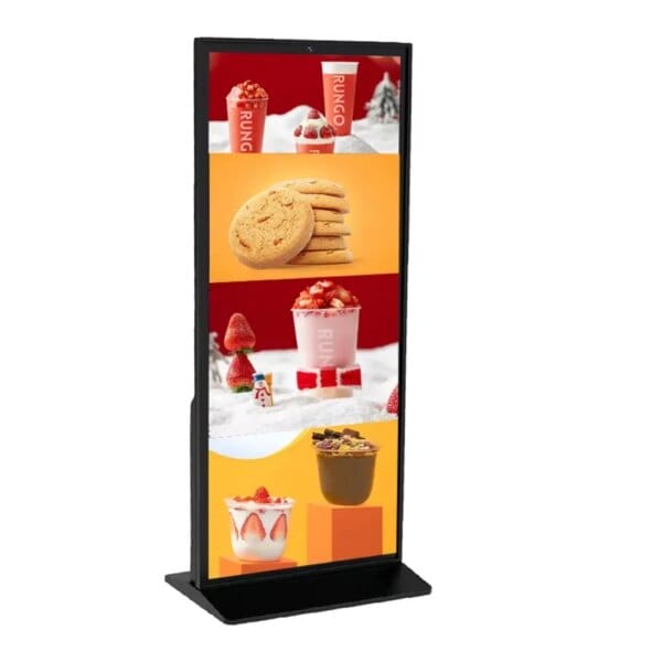 VETO LCD Indoor Floor Stand Full Screen Digital Signage Display 4K Floor Standing Advertising Boards Kiosk