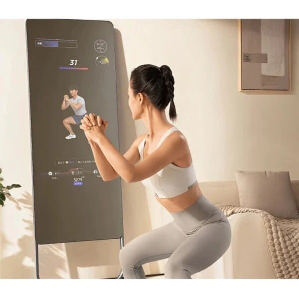 Custom Floor Stand Digital Signage Fitness Smart Wifi Weight Mirror Exercise Workout Mirror