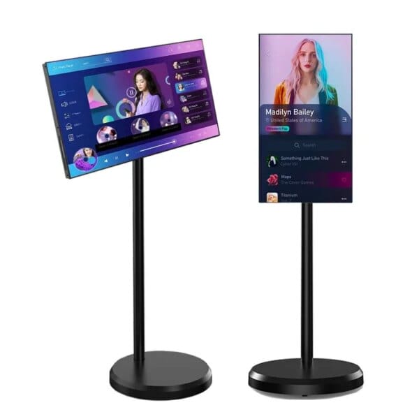 Display Lcd Touch Screen Indoor  Advertising Digital Signage Portable Mobile Floor Standing Smart TV