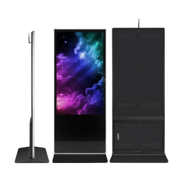 VETO LCD 43 49 55 Inch Indoor Vertical Totem Android Advertising Video Display Free Standing Digital Signage Touch Screen Kiosk