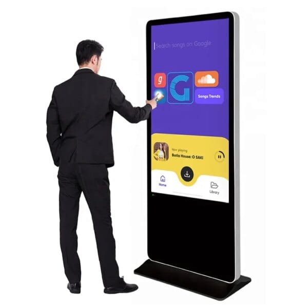 4k 55 Inch Vertical Floor Stand Touch Screen Display Advertising Player Kiosk LCD Interactive Digital Signage Totem