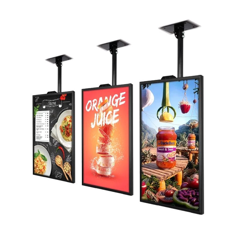 Custom Size 32 43Inch Shop Digital Signage Video Hd High Contrast One Side Lcd Window Display