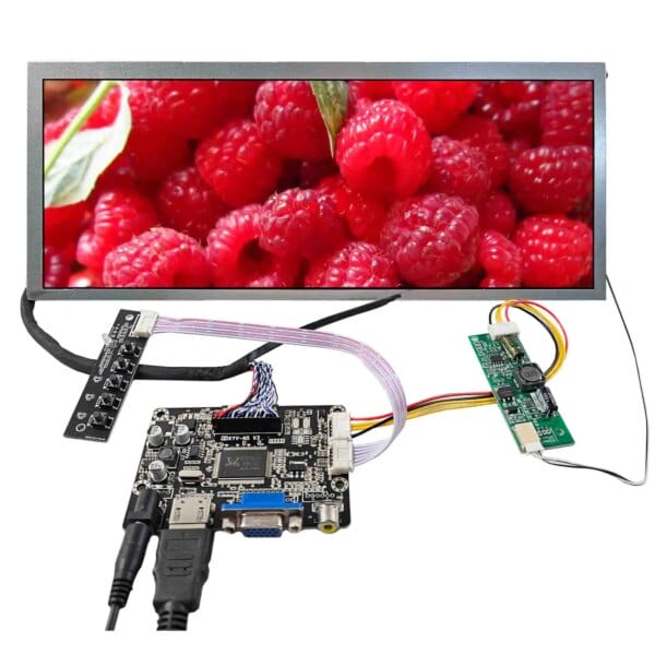 Custom Lcd Ips Screen Lcd Tft Display 12.3Inch 1920X720 Wall Mount Digital Signage Stretched Display With Hd Mi Vga Av Pcb Board