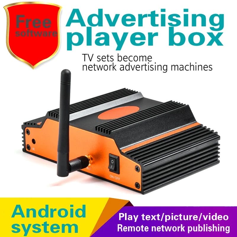 Android 4K WIFI/LAN Network Digital Signage Advertising Media Player Box with Free Management Software,For advertising TV Box
