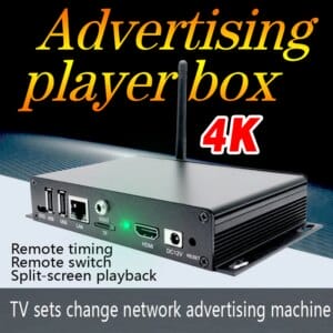 Digital Signage Player,4K WiFi/LAN Advertising Media Player Box, Play Video, Picture and Rolling Subtitles,Split Screen Display