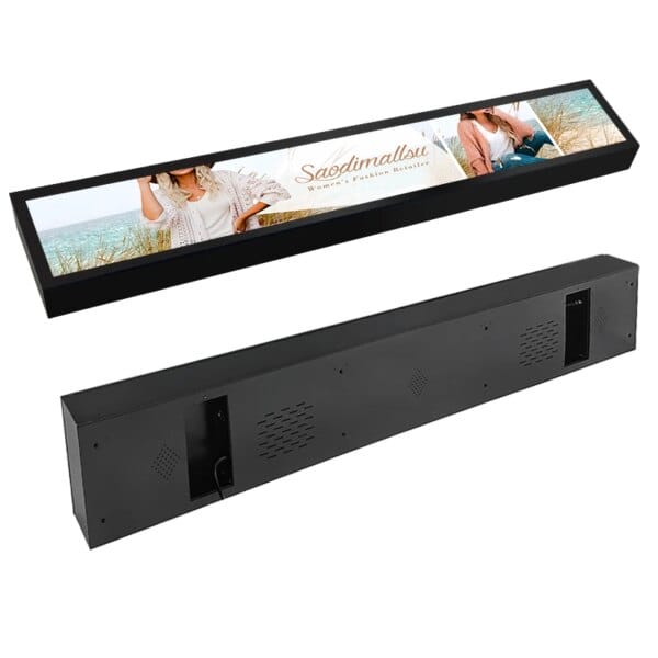 Supermarket Advertising Shelf Screen Digital Signage Stretched Lcd Display Monitor Media Video Player Wide Bar