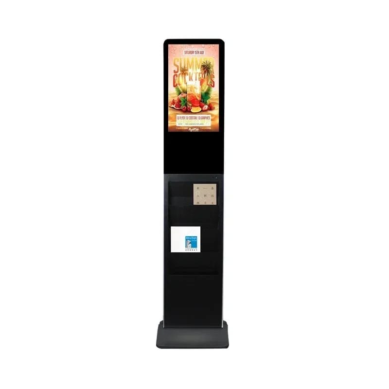 Floor Stand brochure kiosk Magazine Holder Digital Signage with LCD Screen Display Hot sales