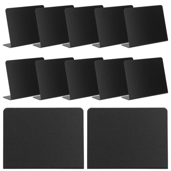 12 Pcs Bookends Blackboard Stand Digital Signage Mini Chalkboards Table Food Labels for Party Buffet Tabletop Message Memo