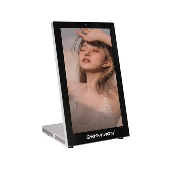 15.6 Inch Super Slim Kiosk Table Small LCD Digital Signage on Table Advertising Player Portable Wifi