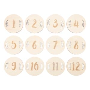 Birth Sign Infant Milestone Cards Baby Photo Prop Digital Signage Number Monthly Wooden Circles Props Months Signs Girl