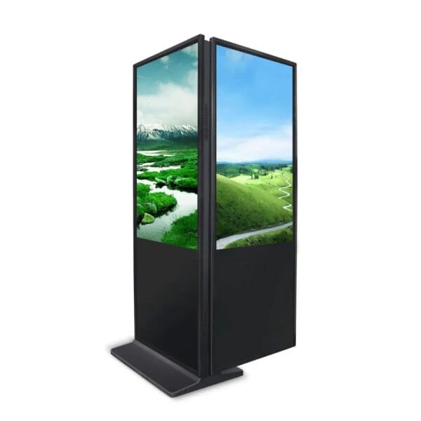Double Side Floorstanding Lcd Monitor Wifi Kiosk Stand Advertising Lcd Digital Signage