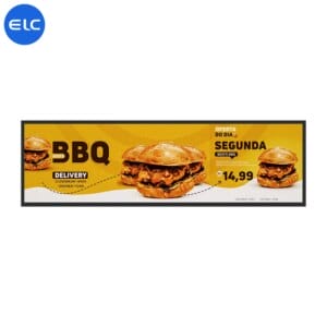 Android 29 Inch High Brightness Shelf Edge Stretched Bar Lcd Capacitive Touch Screen Digital Signage Display