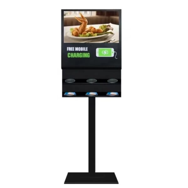 21.5 Inch Smart Phone Charging Station LCD Advertising Kiosk Mobile Phone Wireless Charging Digital Signage Kiosk
