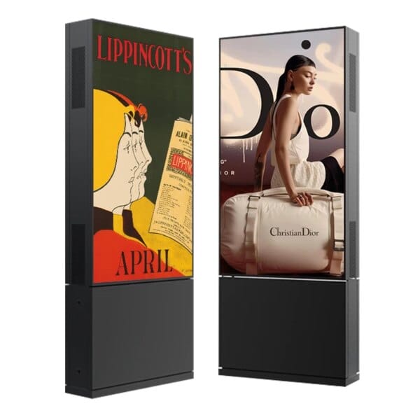 VETO 55 65 75 Inches Ultra-narrow Edge Totem IP66 Waterproof 3000 Nits LCD Display 4K Outdoor Advertising Digital Signage