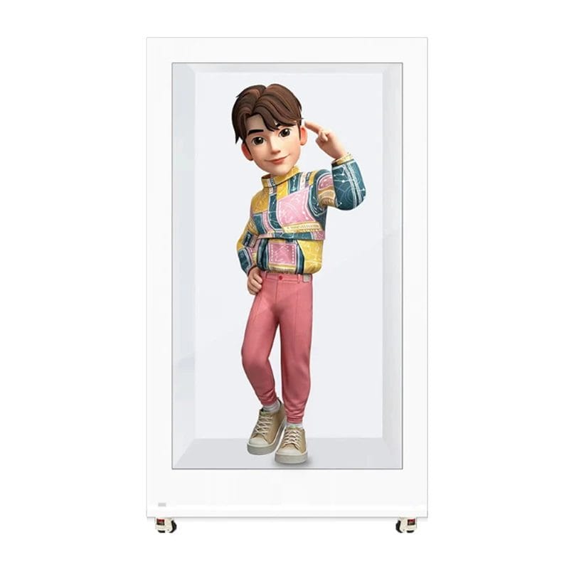 75 Inch Transparent LCD Digital Signage Display Box Interactive Touch Screen For Advertising 3D Holographic Display Cabinet