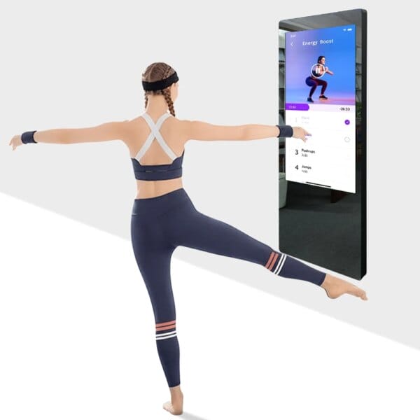43 Inch Gym Usage Digital Signage Smart Fitness Mirror Interactive Home Workouts Smart Touch Screen LCD Mirror Display