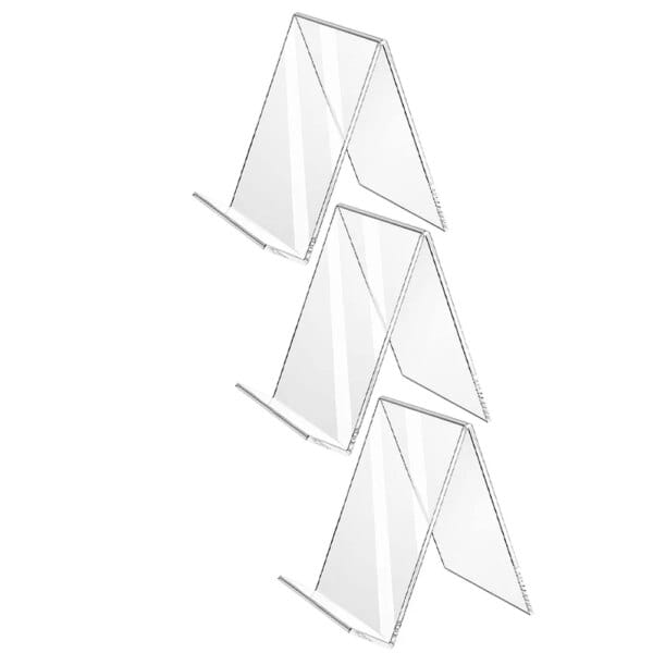 3 Pcs Digital Signage Acrylic Book Holder Stand Bracket for School End Transparent Desktop Bookend