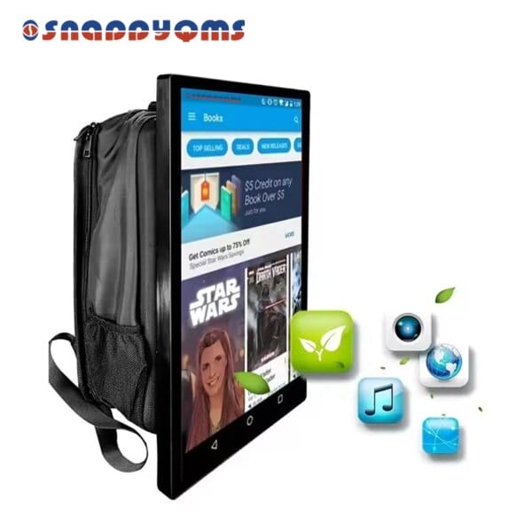 Light Weight Backpack Billboard Display Indoor Outdoor Advertising Players Battery Powered Android LCD Screen Digital Signage
