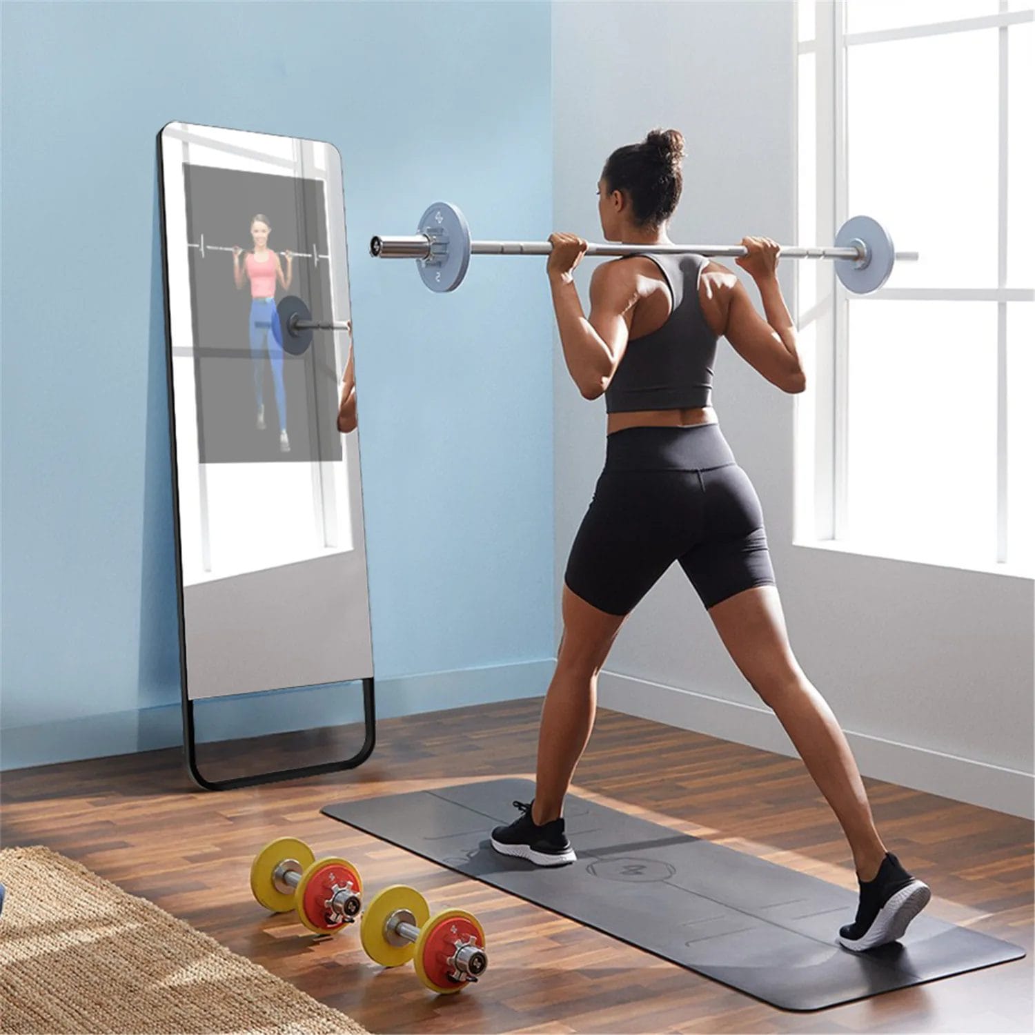 Gym Wall Mirrors Intelligent Interactive Home Gym Fitness Mirror Sport Smart Mirror Digital Signage