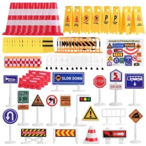 The Sign Barricade Toys Toddler Digital Signage Traffic for Kids Plastic Signs Ornament