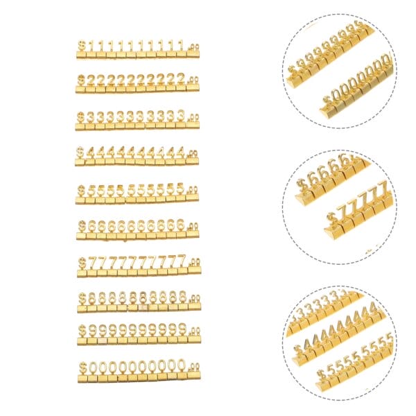 10 Pcs Price Tag Jewelry Display Cubes Signs Number Boards Metal Block Digital Signage