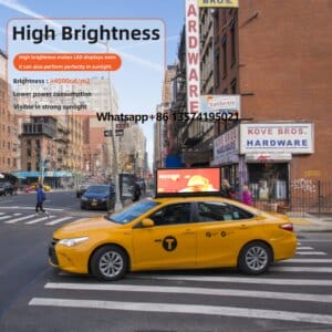 P2.5 P3 LED Car Billboard Screen Outdoor Electronic Advertising Digital Signage for Taxi Use P2 LED Full Color Taxi Roof Display