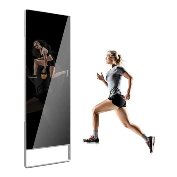 Fitness Mirror49 55 Inch Floor Stand Digital Signage Android Lcd Display Exercise Smart Magic Fitness Mirror Workout