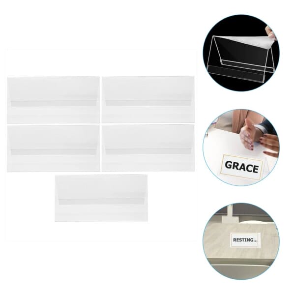 5 Pcs Conference Board Wedding Sign Stand Digital Signage Seating Welcome Table Number Desk Name Plate Holder