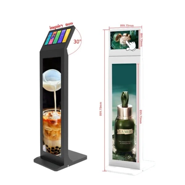 VETO 13.3+37 inches Dual Screen Standing Digital Signage Interactive Touch Kiosk horizontal and vertical LCD advertising player