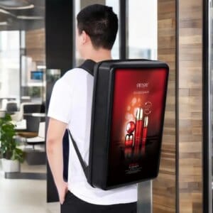 Outdoor Waterproof 21.5 Inch Walking Backpack Screen LCD Displays Digital Signage Menu Advertising Player