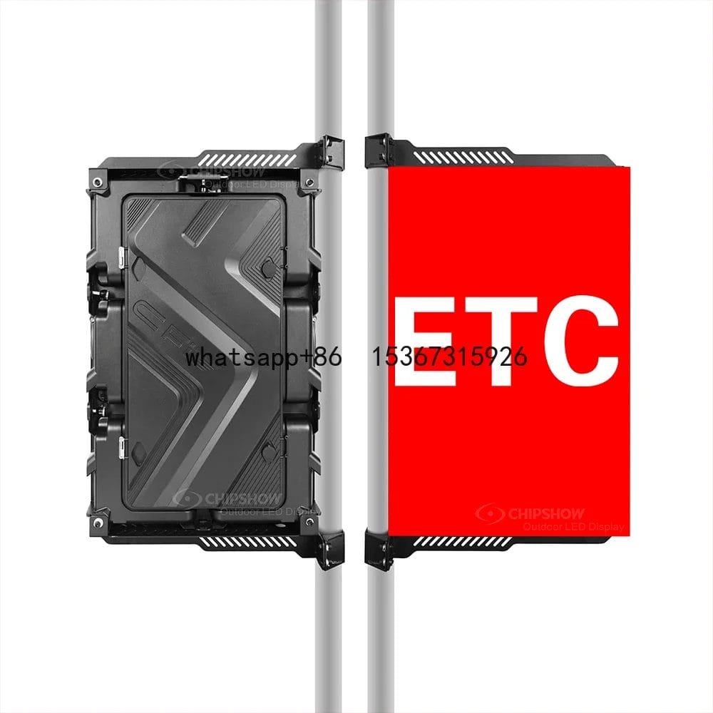 P4 Outdoor Advertising LED Display Road Pillar Digital Signage Street Lighting Pole LED Screen