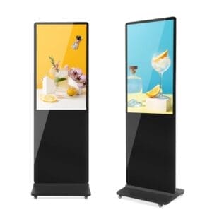 QIXZOCV 43 Inch Indoor Floor Standing Digital Signage Advertising Display Kiosk LCD Screen Commercial Totem Android System Vertical Poster with Auto Media Player